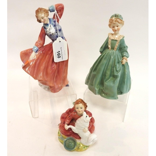 160 - Royal Doulton china figure 'Judith' (HN2089), also 'Home again', and a Royal Worcester figure 'Grand... 