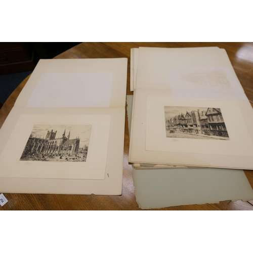 457 - Number of unframed William Hogarth engravings; also picturesque old Chester illustrated with engravi... 