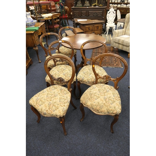 528 - Set of six Victorian rosewood balloon back dining chairs, circa 1845 - 60