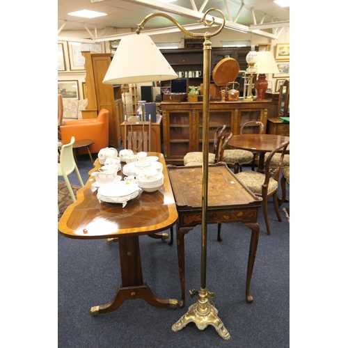 531 - Victorian brass standard reading lamp