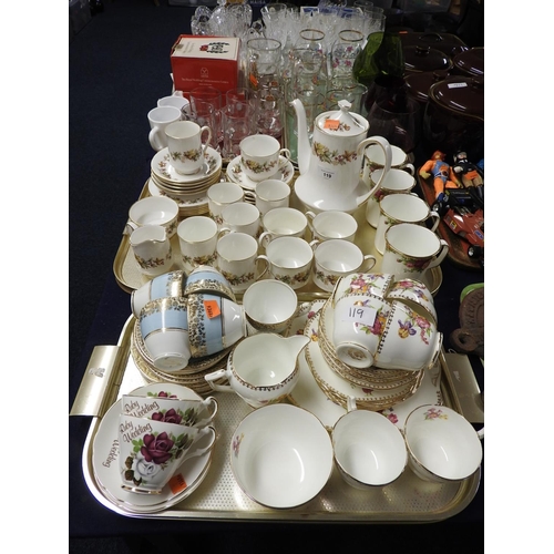 119 - Royal Standard coffee service with matching teacups, further tea wares and four Royal Albert Old Cou... 