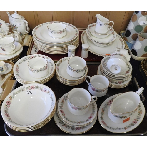 63 - Royal Albert Belinda pattern china dinner, tea and breakfast service (2 trays)