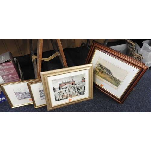 68 - Small quantity of framed prints including two with golfing interest