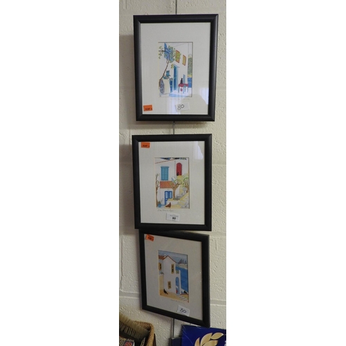 80 - Set of three Cynthia Rowan framed prints