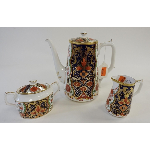 154 - Royal Crown Derby three piece coffee set from the Curator's Collection 'Rich Japan Pardoe'