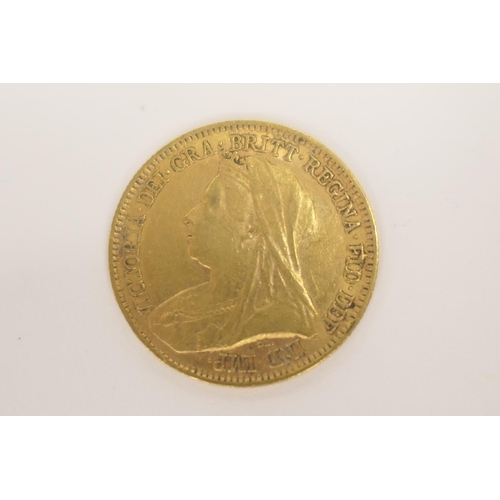 286 - Victoria gold half sovereign, 1898 (VF), weight approximately 3.94g