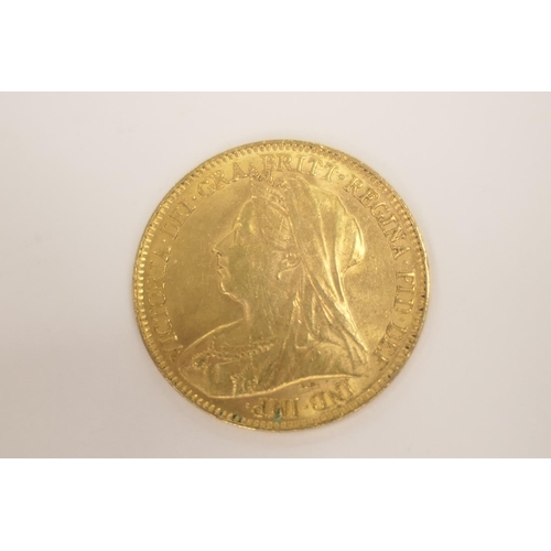 288 - Victoria gold half sovereign, 1896 (EF), weight approximately 3.99g