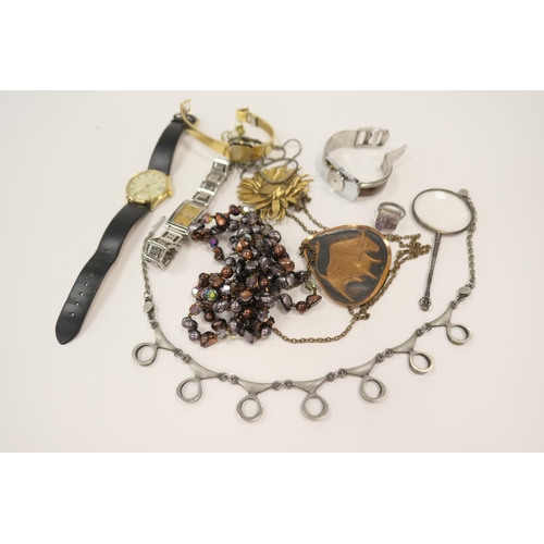 326 - Small assortment of costume jewellery and modern wristwatches