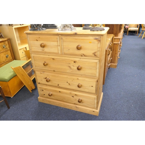 435 - Modern pine chest of drawers, width 100cm, height 113cm