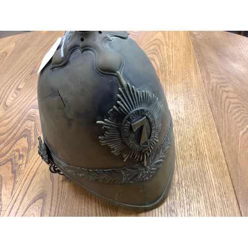 196 - 1871 pattern 7th Dragoon Guards brass helmet