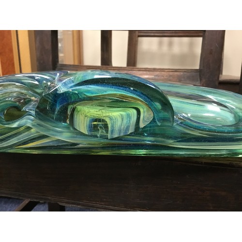 180 - Unusual Mdina heavy Art Glass wave form table centre