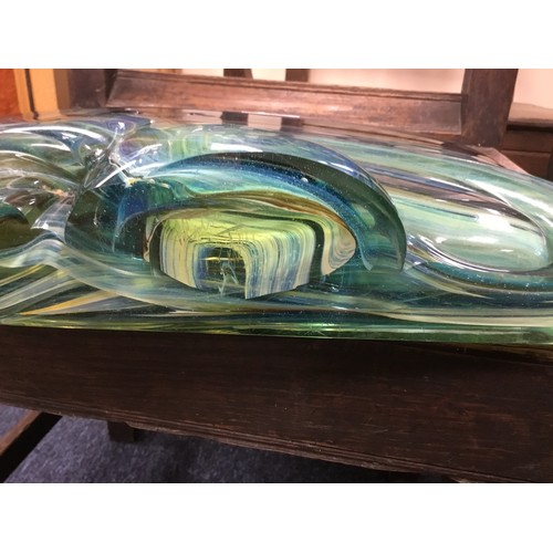 180 - Unusual Mdina heavy Art Glass wave form table centre