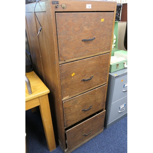 545 - Vintage wooden filing cabinet