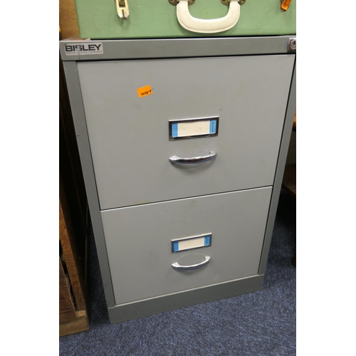 Bisley metal two drawer filing cabinet