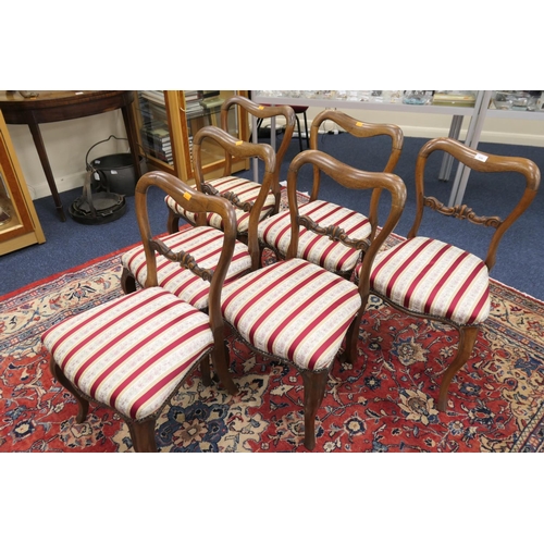 698 - Set of six Victorian rosewood kidney backed dining chairs