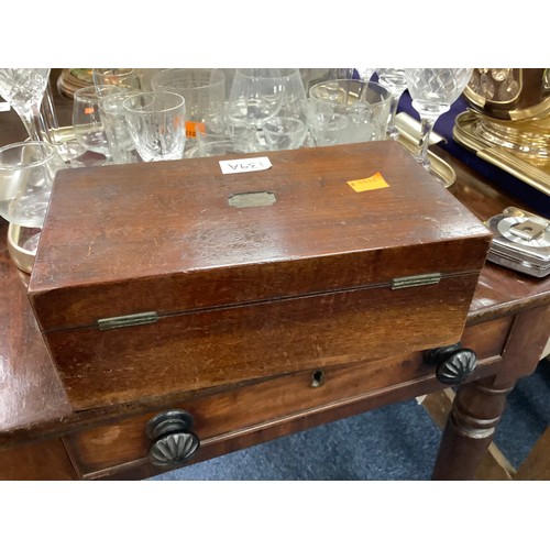 139A - Victorian mahogany box and assorted glass ware including Tudor Crystal wines