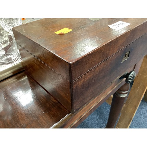 139A - Victorian mahogany box and assorted glass ware including Tudor Crystal wines