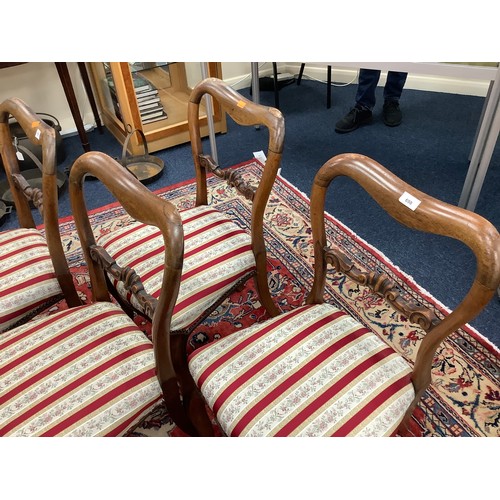 698 - Set of six Victorian rosewood kidney backed dining chairs