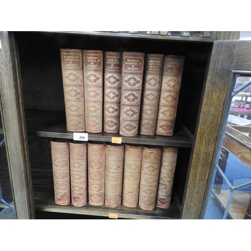 495 - London Edition of Dickens work Vols 1-13 including F C Kitton, 'Life of Dickens' illustrated by Phiz... 