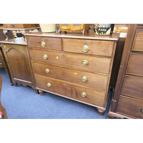 507 - 19th Century mahogany chest of drawers, width 109cm, height 98cm