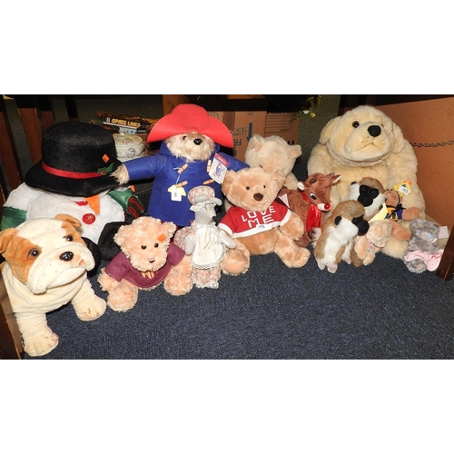 103 - Mixed soft toys including a Paddington Bear