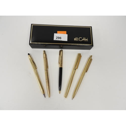 296 - Number of gold plated and other ballpoint pens including Parker 61 (5)