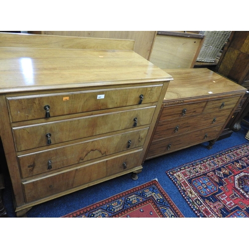 441 - 1930s walnut chest of drawers and a mahogany chest of drawers (2)