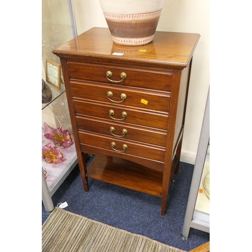 596 - Edwardian mahogany music cabinet