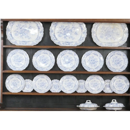 11 - Victorian Asiatic Pheasant blue and white dinner wares, most by Podmore, Walker & Co., circa 1850, a... 