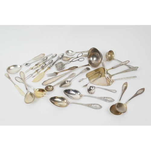 144 - Small selection of 800 standard silver flatware, weight approx. 490g; and assorted other mixed cutle... 