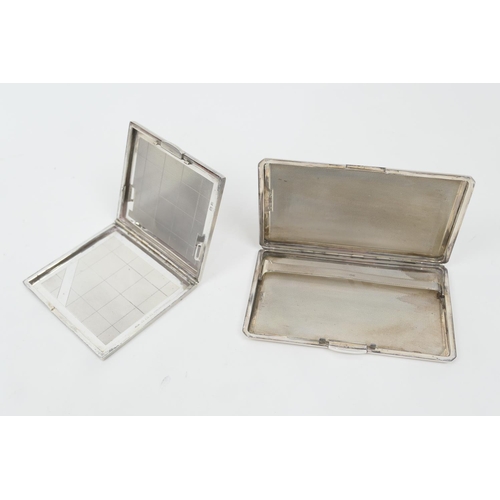 146 - George VI silver cigarette case, Birmingham 1937, rectangular form with engine turned decoration, 14... 