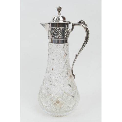 187 - Walker & Hall limited edition Queen Elizabeth II Silver Jubilee silver mounted cut glass claret jug,... 