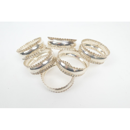 200 - Set of six George V silver napkin rings, Birmingham 1918, weight approx. 38g