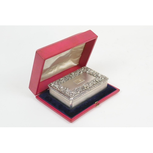 212 - Fine early Victorian silver box by Edward Edwards, London 1843, rectangular form engine turned throu... 