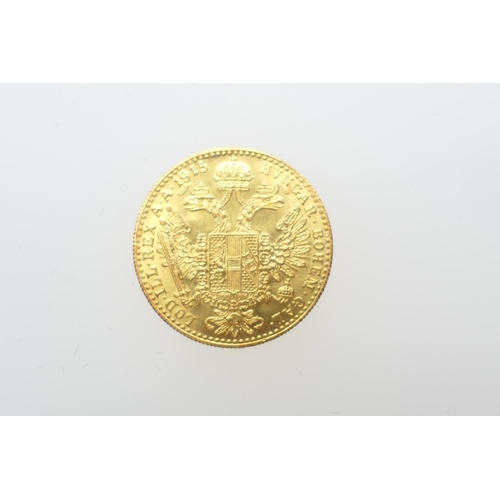 233 - 1915 Austrian one ducat gold coin (restrike), fineness 23.75 carat, weight approx. 3.5g