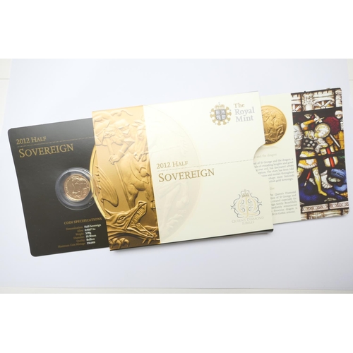 245 - 2012 Queen Elizabeth II Diamond Jubilee United Kingdom half sovereign (Royal Mint Bullion), original... 