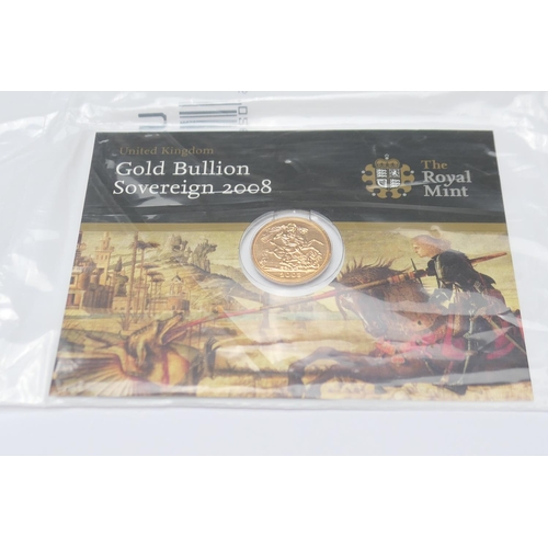 255 - 2008 United Kingdom sovereign (Royal Mint Bullion), original packaging, weight 7.98g