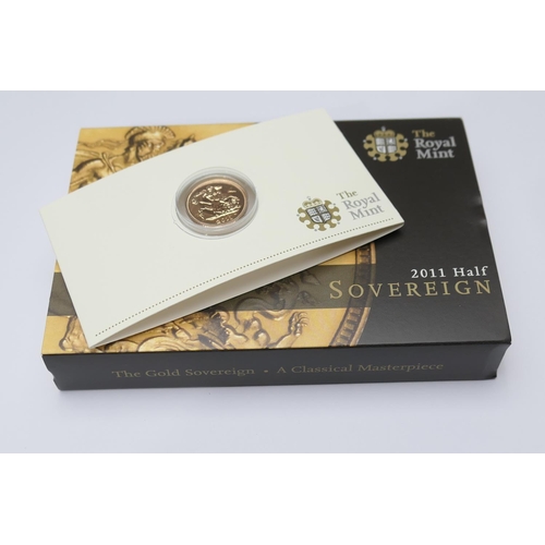 259 - 2011 United Kingdom half sovereign (Royal Mint Bullion), original box, weight 3.99g