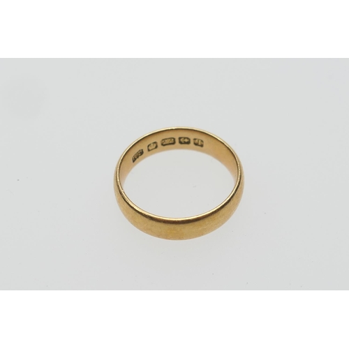 383 - 22ct gold plain polished wedding ring, size K, weight approx. 5.1g