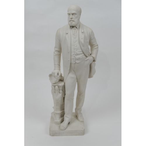 39 - Minton Parian figure of Colin Minton Campbell (1827-1885), by Sir Thomas Brock, impressed marks, hei... 