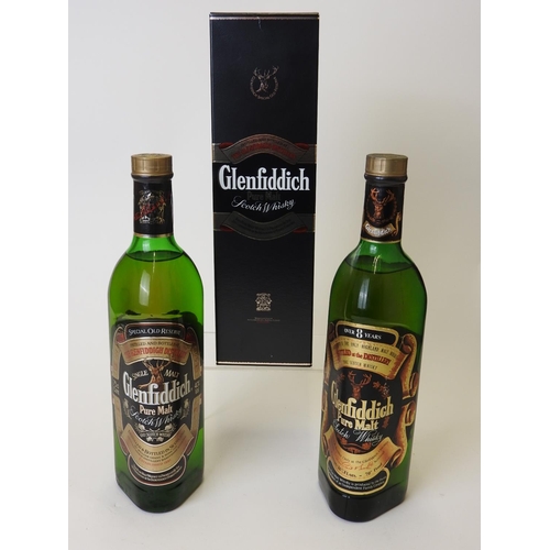 472 - Glenfiddich Over 8YO single malt whisky (1 bt); also Glenfiddich Special Old Reserve single malt whi... 