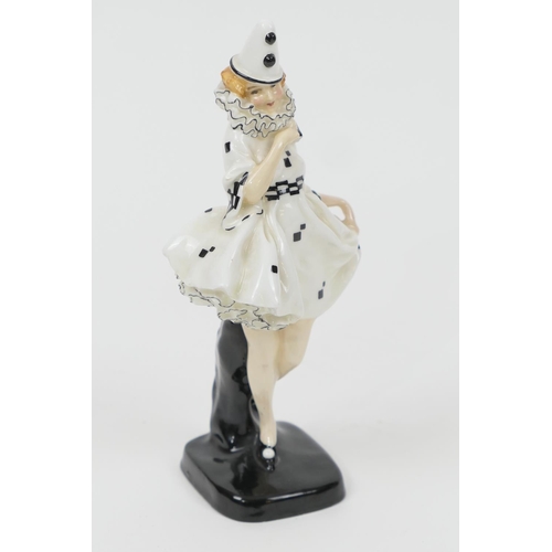 52 - Royal Doulton figure 'Pierrette' (Style 1), HN644, designed by L Harradine, issued 1924-38, printed ... 