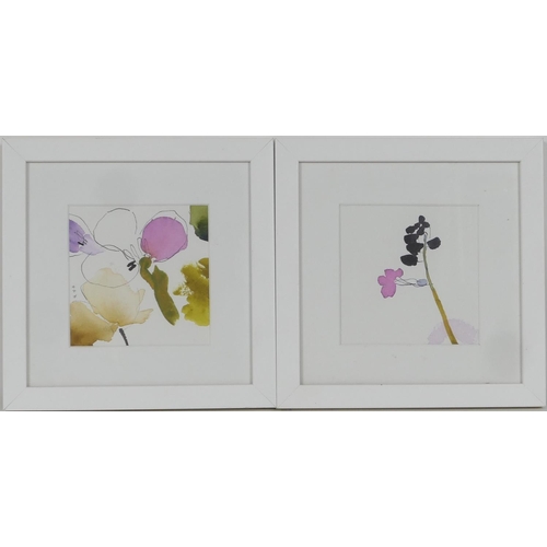 562 - K Rees-Davies (Contemporary), 'Clematis Bill Mackenzie', signed watercolour on paper, 24cm 13.5cm Pr... 