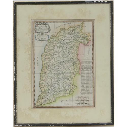 616 - Chinese interest: George Child (1706-circa 1753), 'Province III Kyang-si', hand coloured engraved ma... 