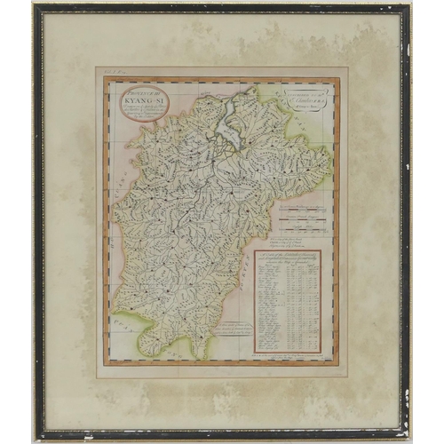 616 - Chinese interest: George Child (1706-circa 1753), 'Province III Kyang-si', hand coloured engraved ma... 