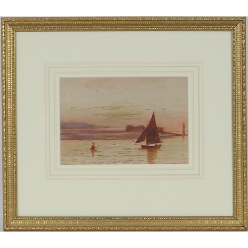 638 - Abbie Rose Cox (active circa 1900-10), Two Mersey views, watercolours, signed, 20cm x 27cm and 14cm ... 