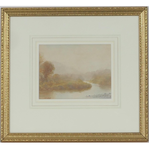 638 - Abbie Rose Cox (active circa 1900-10), Two Mersey views, watercolours, signed, 20cm x 27cm and 14cm ... 