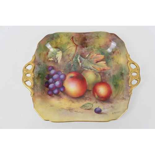 67 - Royal Worcester fruit decorated serving dish, by E Townsend, date code for 1928,  rectangular form w... 