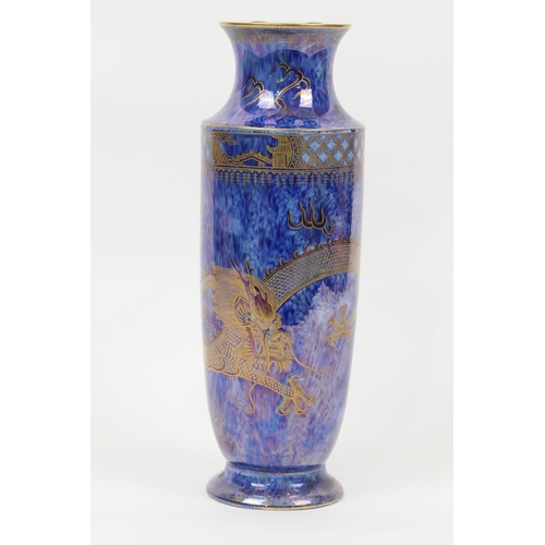 7 - Wedgwood dragon vase, pattern no. Z4829, shouldered slender ovoid form, the dragons picked out in gi... 