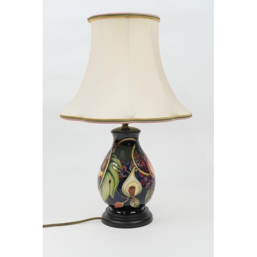 80 - Moorcroft Queen's Choice table lamp, by Emma Bossuns, original base and shade, total height 47cm